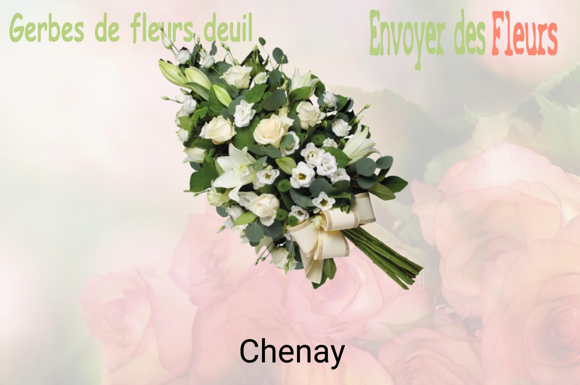 Gerbe de fleurs de deuil livrée à Chenay